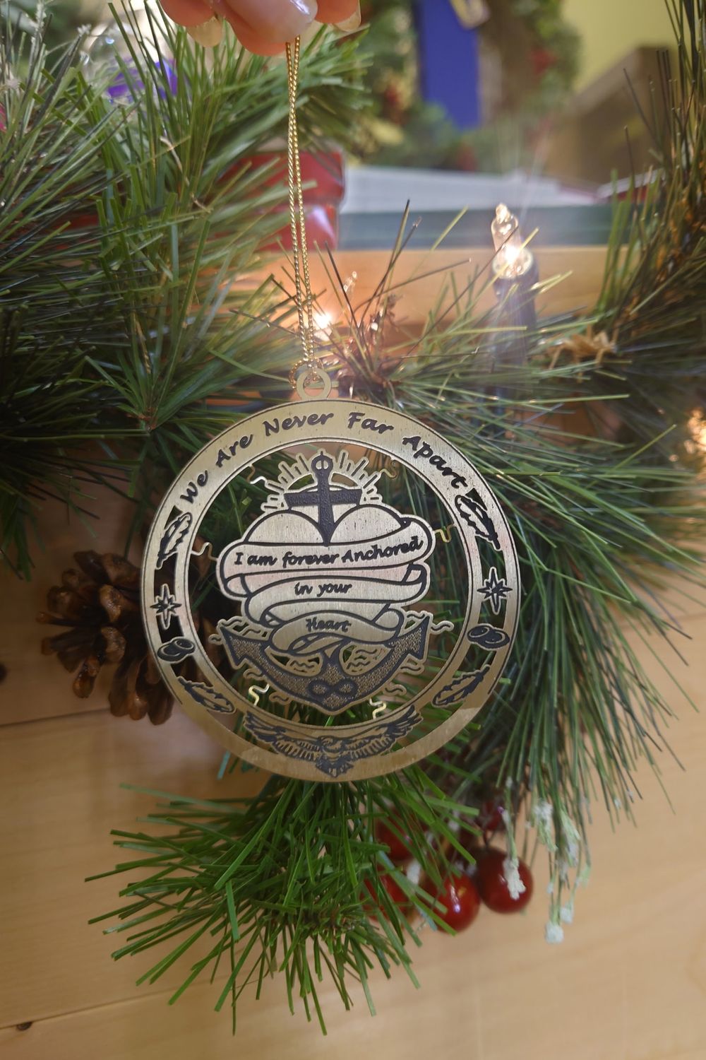 We Are Never Far Apart Anchor Ornament