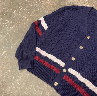 80s Izod Cable-knit Cardigan