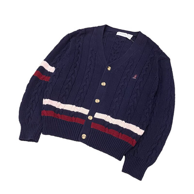 80s Izod Cable-knit Cardigan