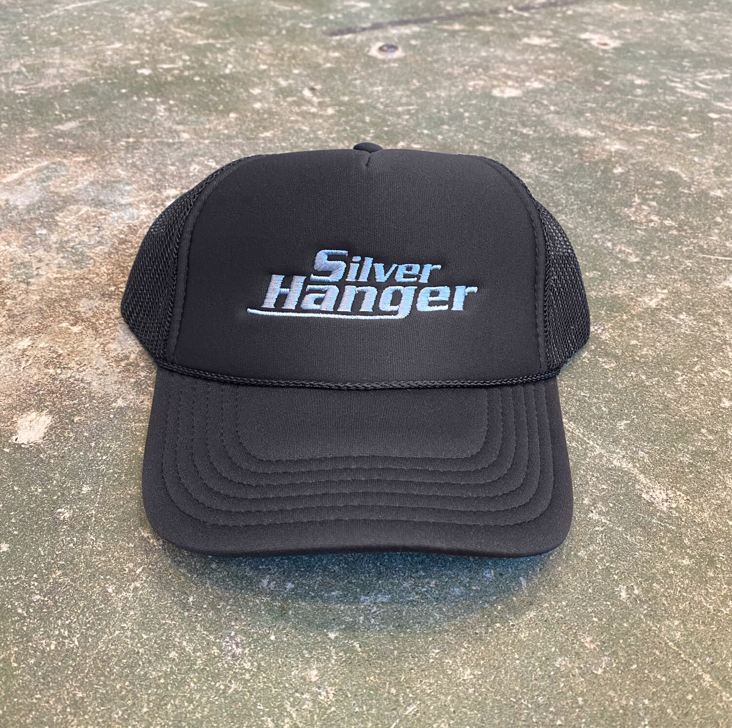 Silver Hanger Embroidered Logo Trucker Hat