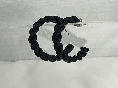 Braided Black Hoop MD 1 1/2 inch