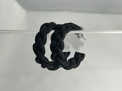 Braided Black Hoop SM 1 1/4 inch