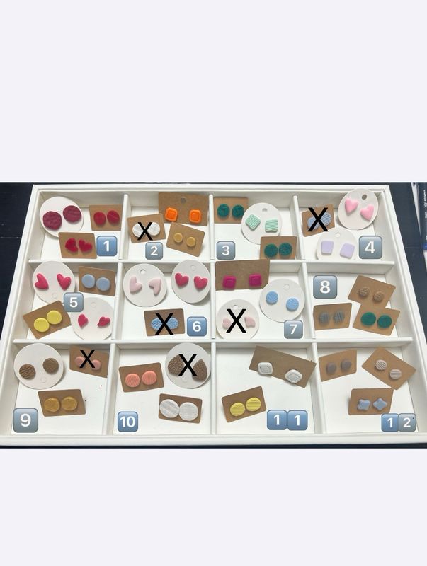 All Studs $11 For 1, $18 For 2, $25 For 3, Please Note Color And Box #