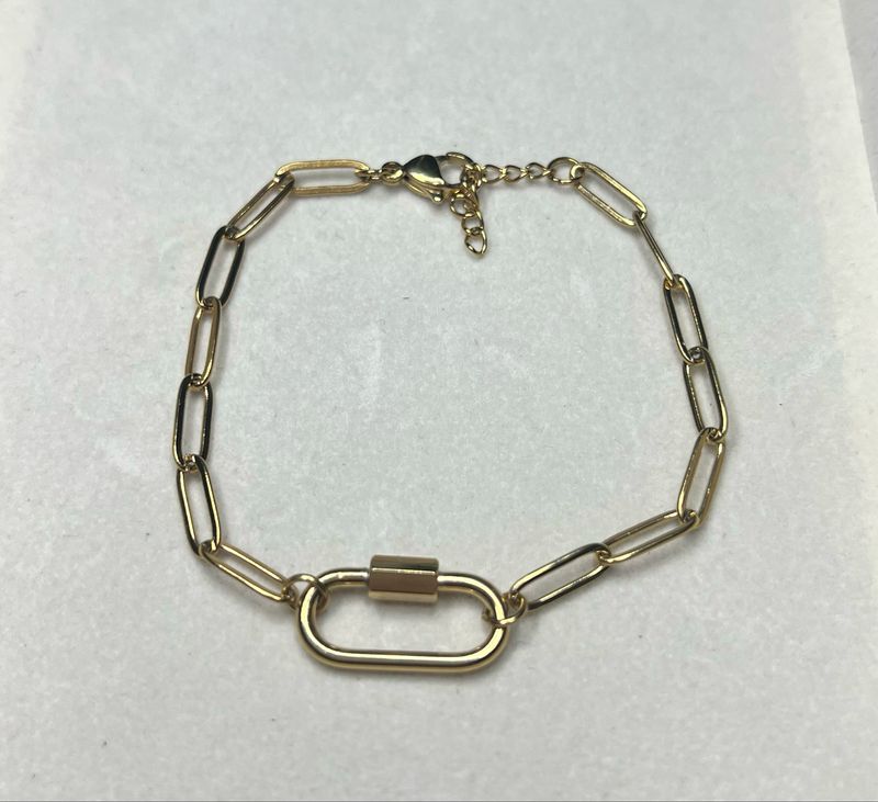 Carabiner Charm Gold Bracelet Carabiner Charm Gold Bracelet