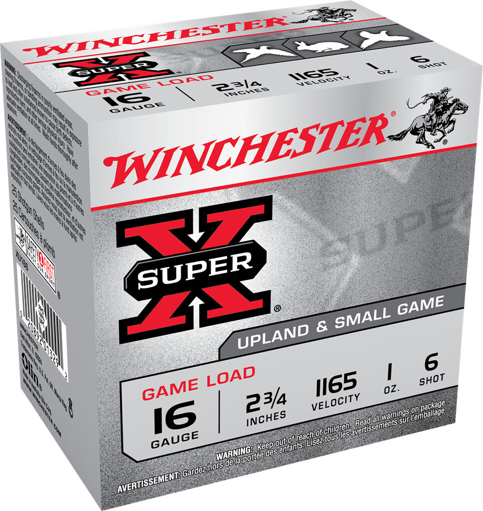 Winchester Super X Game Load 16 Gauge 2 3/4" #6 (25 Rounds)