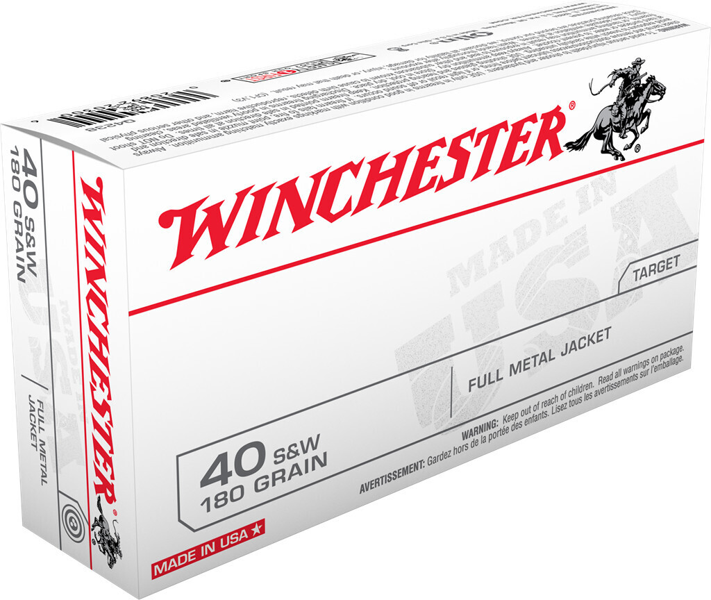 Winchester .40 S&amp;W 180 Grain FMJ (50-Rounds)