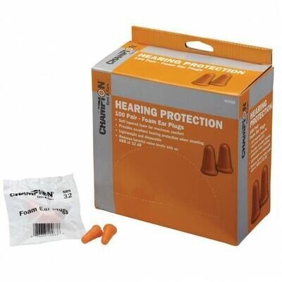 Champion Hearing Protection Foam Ear Plugs (100 Pairs)