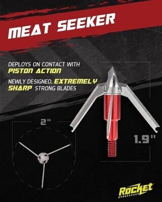 Rocket Meat Seeker Crossbow 100 Grain 3-Blade 2" Cutting Diameter Broadhead