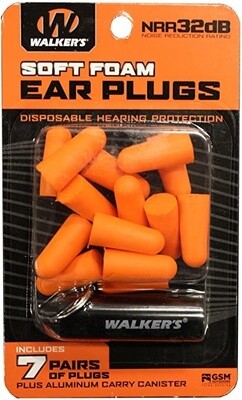 Walker's Soft Foam Ear Plugs Orange