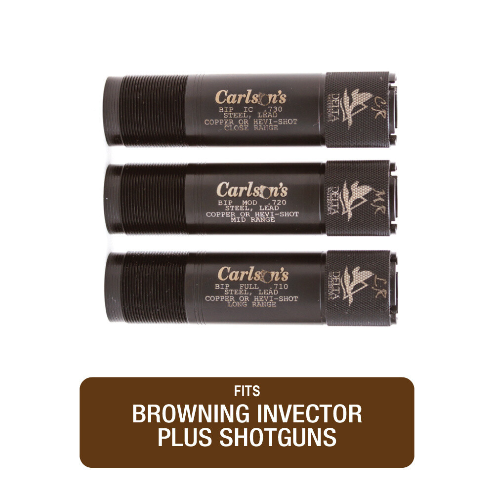 Carlson&#39;s  Delta Waterfowl Close/Mid/Long-Range Browning Invector Plus 12 Gauge Complete Steel Shot Choke Tube Set
