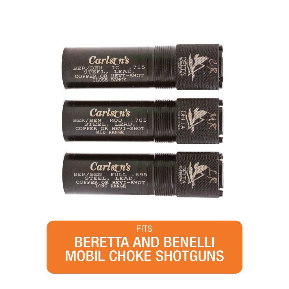 Carlson's Beretta Benelli Mobil Delta steel shot Waterfowl 3-Pack 20 Gauge Choke Tube Set 20 Gauge