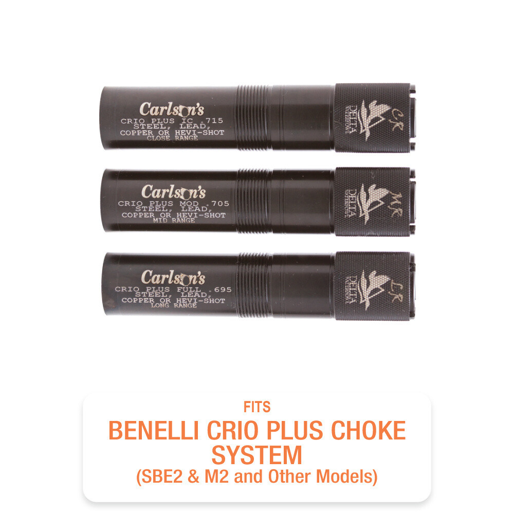 Carlson's Delta Waterfowl Complete Choke Tube Set for steel shot Close/Mid/Long-Range Benelli Crio/Crio Plus Choke System SBE2/M2/Other Models 20 Gauge