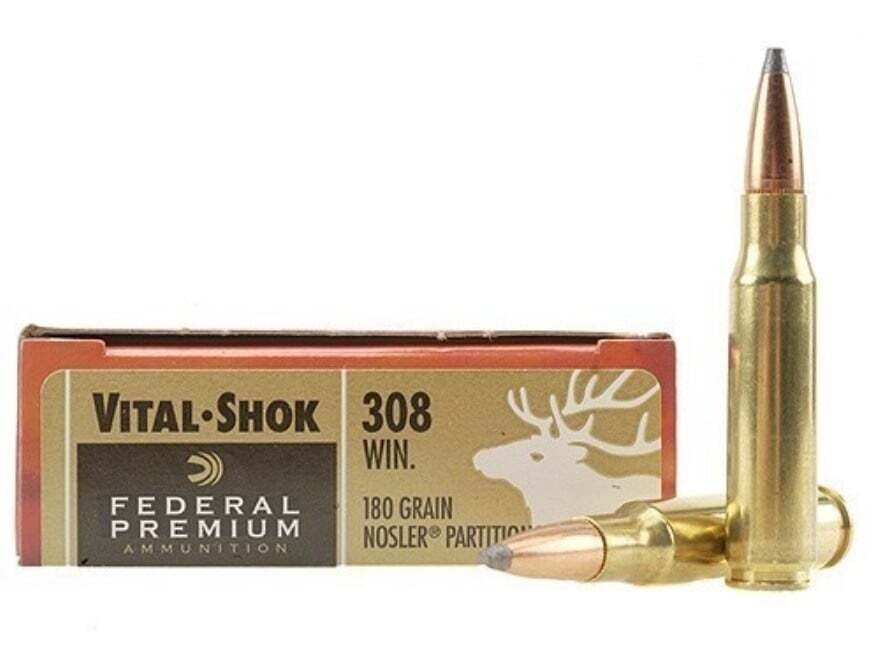 Federal Premium Vital-Shok 308 Win Nosler Partition 180 Grain (20 Rounds)