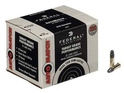 Federal Auto Match 22LR 40 Grain Solid (325 Rounds)