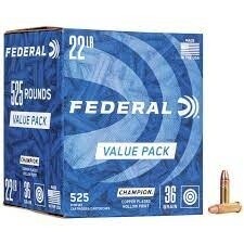 Federal Champion 22 LR 36 Grain Copper Plated Hollow Point Value Pack (525 Rounds)