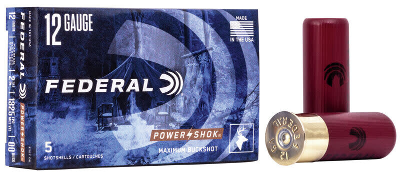 Federal Power-Shok 12 Gauge 2 3/4&quot; 00 Buckshot (5 Rounds)