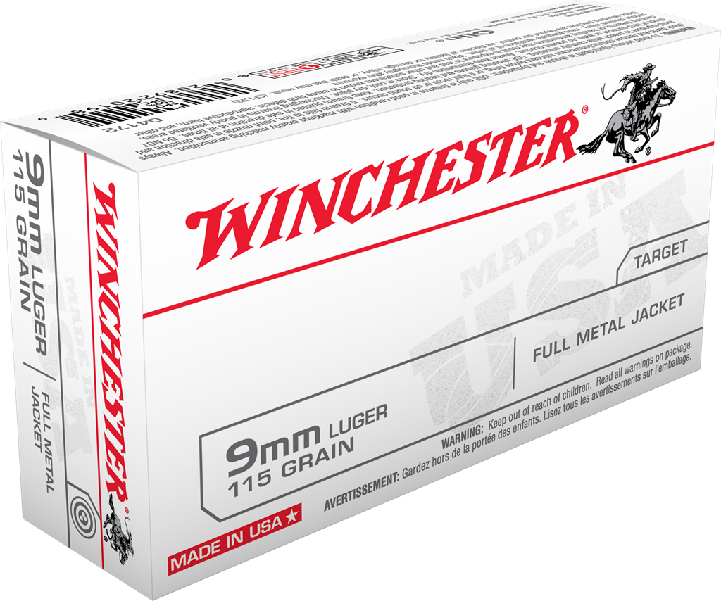 Winchester 9mm 115 Grain Full Metal Jacket (50 Rounds)
