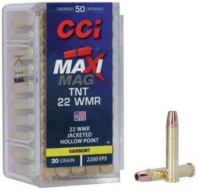 CCI 22 WMR Maxi-Mag TNT 30 Grain Hollow Point (50 Rounds)