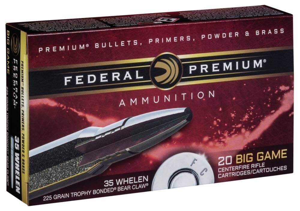 Federal Premium Vital-Shok 35 Whelen Trophy Bonded Bear Claw 225 Grain (20 Rounds)