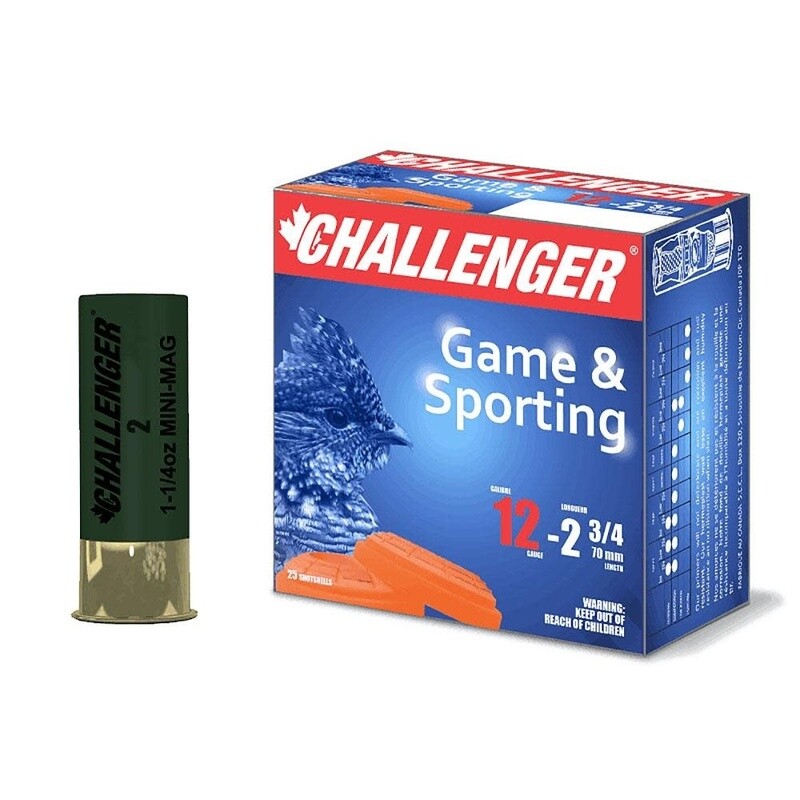 Challenger Game Load Mini-Mag Lead 12 Gauge 2 3/4" Shot #2 (25 Rounds)