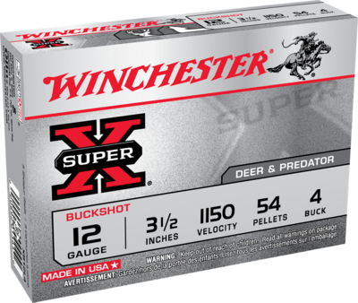 Winchester Super-X Shotgun Shells 12 Gauge 3 1/2" Shot #4