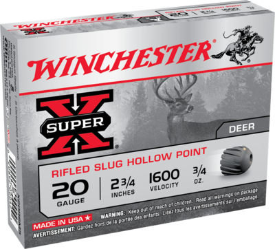 Winchester Super-X Rifled Slugs 20 Gauge 2 3/4
