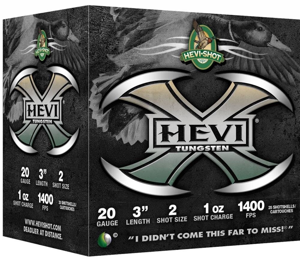 Hevi-Shot HEVI-X Tungsten 20 Gauge 3&quot; #2 1oz 1400 FPS (25 Rounds)