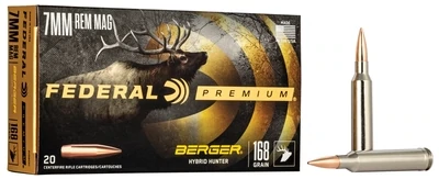 Federal Premium 7mm Rem Mag 168 Grain Berger Hybrid Hunter (20 Rounds)