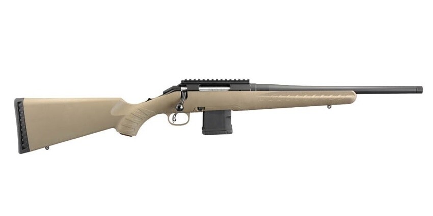Ruger American Ranch 5.56 NATO 16&quot; Barrel FDE 5-Round AR Magazine Bolt-Action Rifle