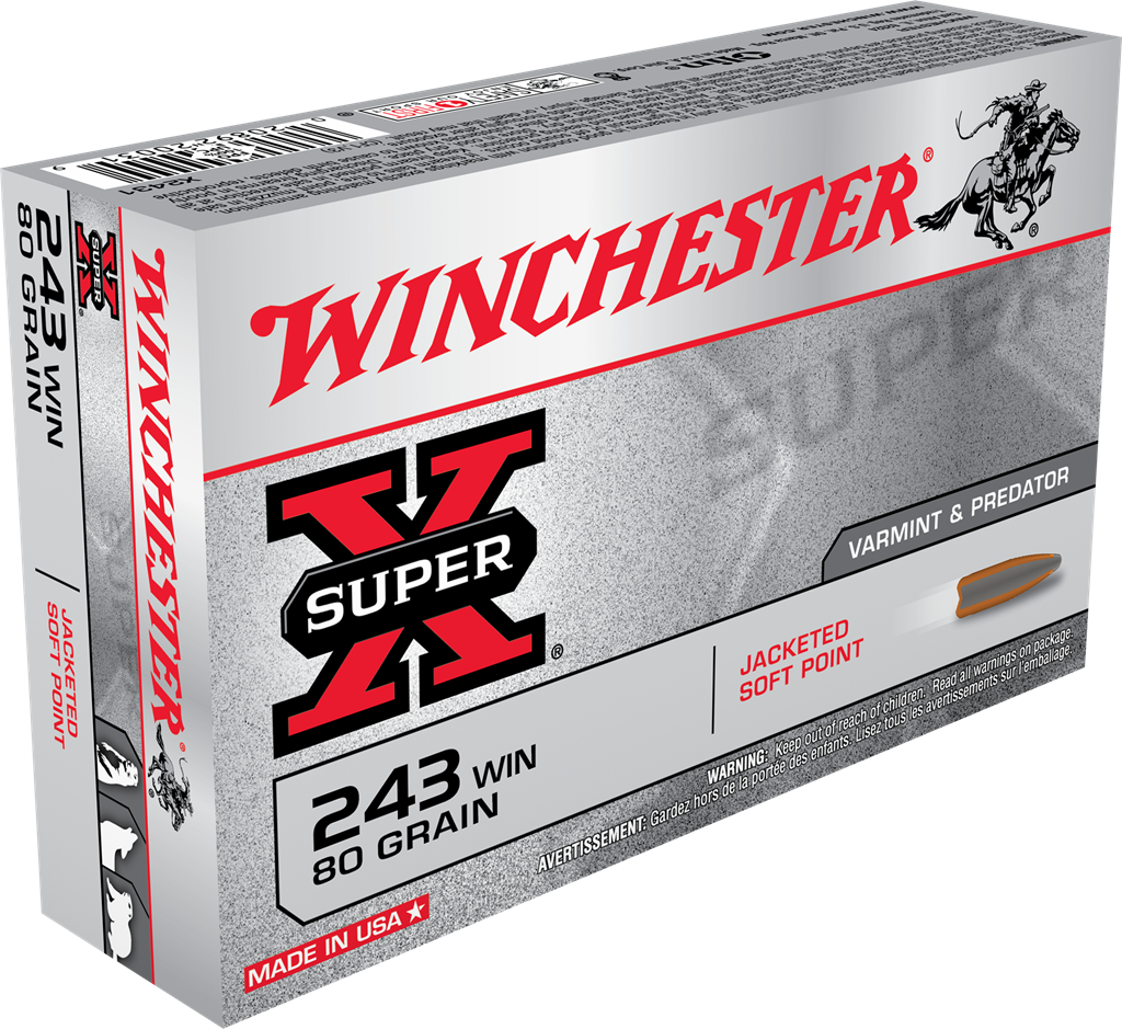 Winchester Super-X 243 Win 80 Grain Jacketed Soft Point (20 Rounds)