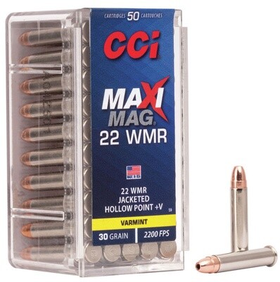 CCI Maxi-Mag 22 WMR JHP 40 Grain (50 Rounds)