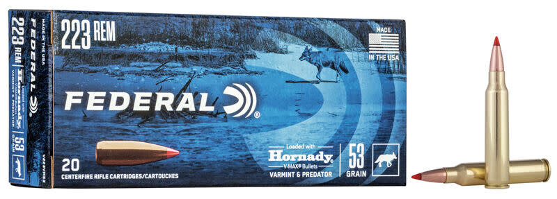 Federal Varmint & Predator 223 Rem 53 Grain V-Max (20 Rounds)