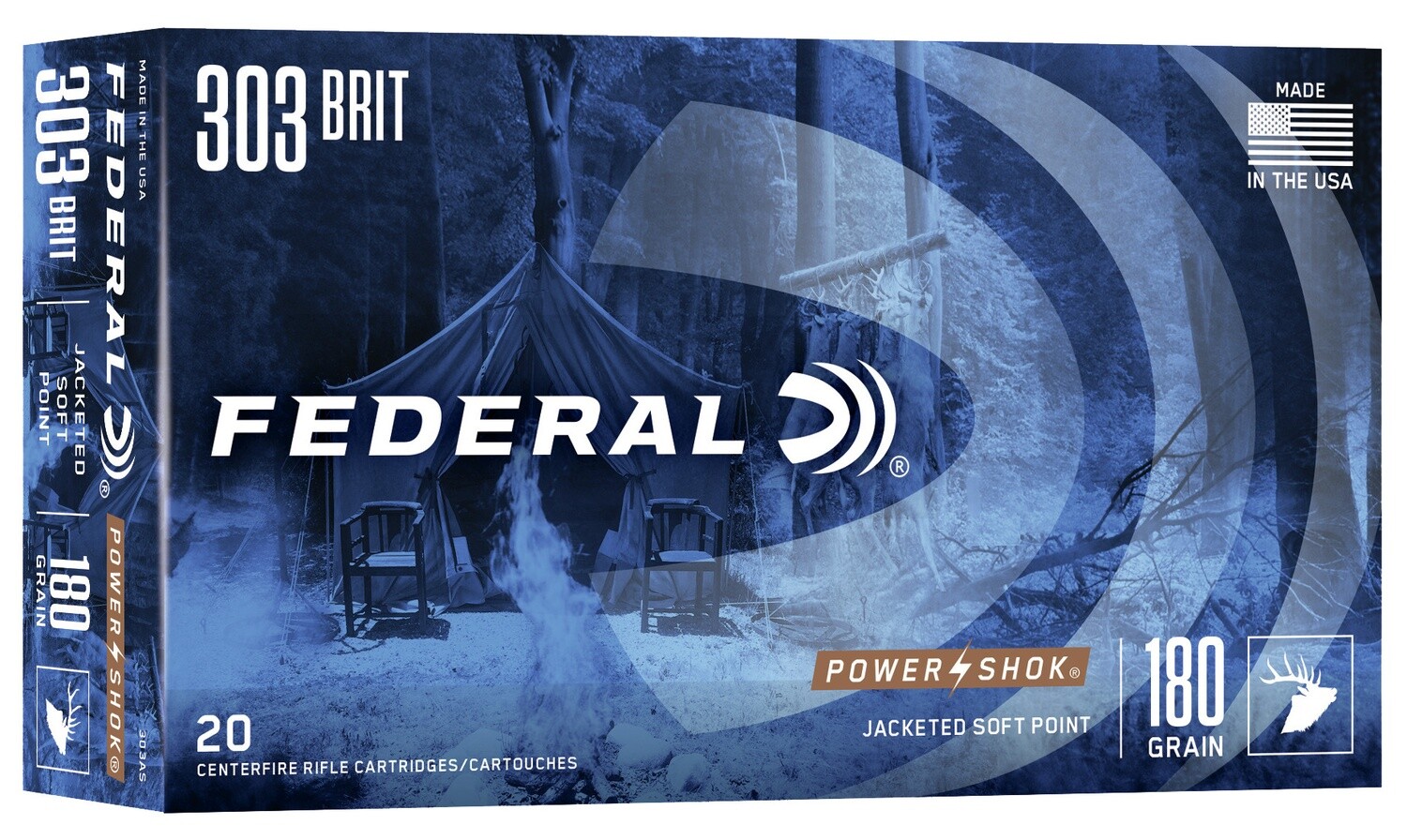Federal Power-Shok 303 British Jacketed Soft Point 180 Grain (20 Rounds)
