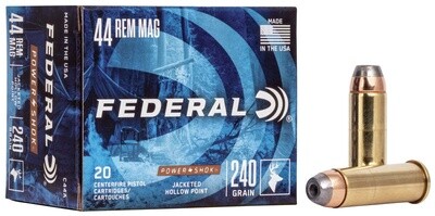 Federal Power-Shok 44 Rem Mag Jacketed Hollow Point 240 Grain (20 Rounds)
