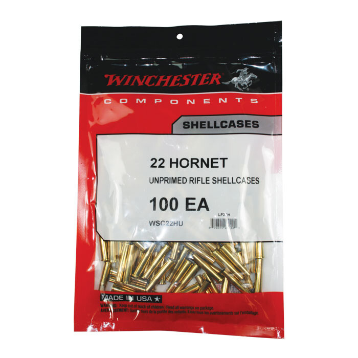 Winchester Unprimed Brass 22 Hornet 100 Count