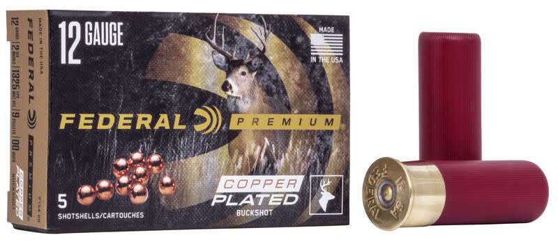 Federal Premium 12 Gauge 2 3/4&quot; Buckshot 9 Pellets-00 Buck 1325fps (5 Rounds)
