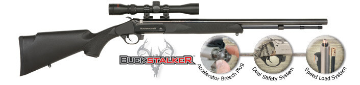 Traditions Buckstalker Accelerator 50 Cal, 24" Barrel, Blued/ Black Synthetic w/ Scope