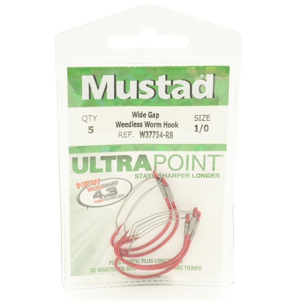 Mustad Ultra Point Weedless Wacky Worm Size 1 (5-Pack)