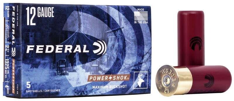 Federal Power Shok 12 Gauge 2 3/4&quot; 4 Buck (5 Rounds)