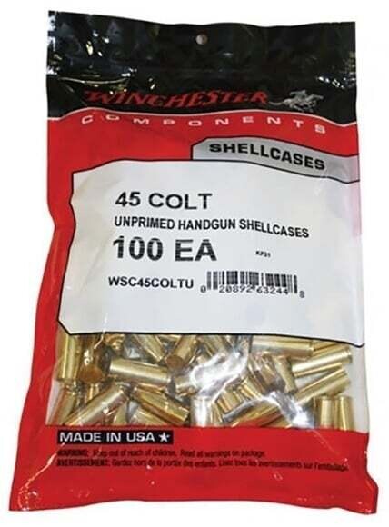 Winchester Unprimed Brass 45 Colt 100 Count