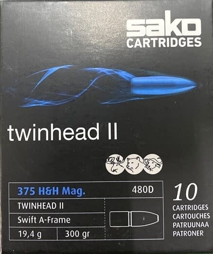 Sako Twinhead II 375 H&amp;H 300 Grain (10 Cartridges)