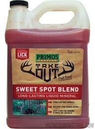 Primos Take Out Sweet Spot Blend Long Lasting Liquid Mineral 1 Gallon