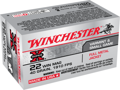 Winchester Super X 22 Win Mag 40 Grain 1910 fps