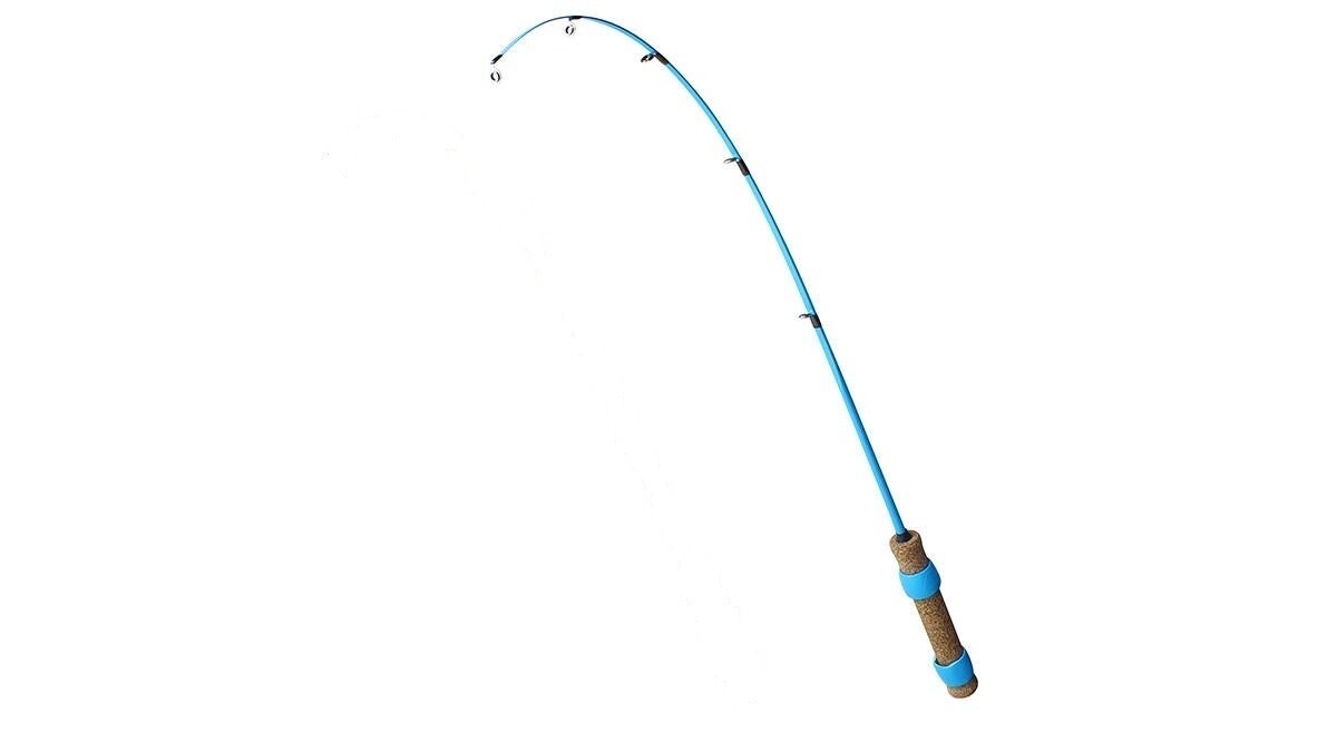 Lunkerhunt 24″ First Ice Rod – Fluorescent Blue – Triggers and Bows