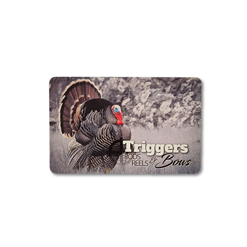 Triggers and Bows Gift Cards, Design: Turkey, Dollar Amount: $25