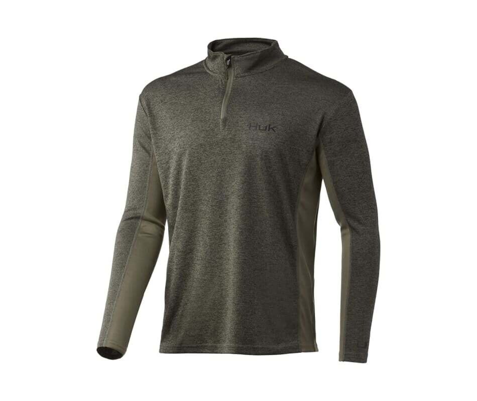 Huk Icon X Coldfront 1/4 Zip, Color: Heather Moss, Size: M