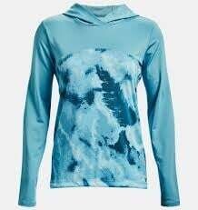 Under Armour Women's Iso-Chill Shorebreak Print Long Sleeve, Color: Cloudless Sky/Deep Sea, Size: XS