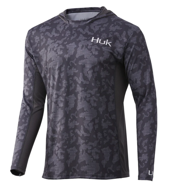 Huk Icon X Running Lakes Hoodie , Color: Volcanic Ash, Size: M
