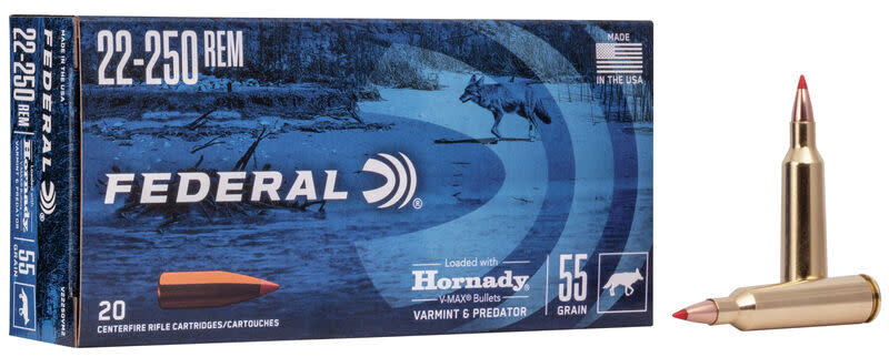 Federal 22-250 Rem 55 Grain (20 Rounds)