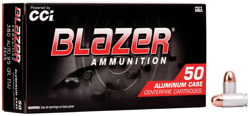 CCI Blazer 380 Auto 95 Grain FMJ Case (50 Rounds)